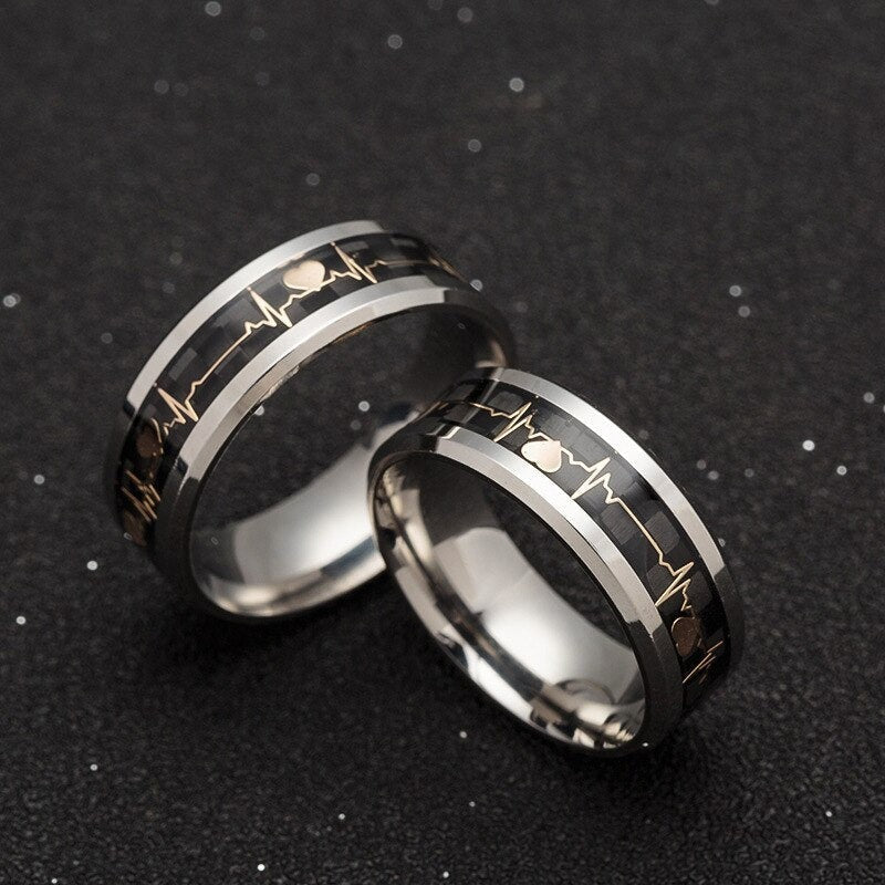 Stylish Heartbeat Ring for Men