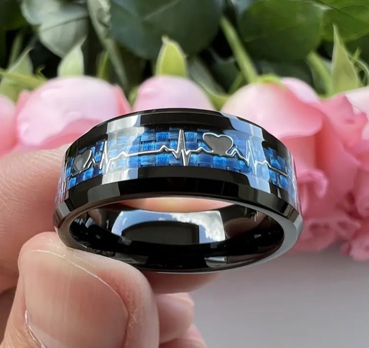 Stylish Heartbeat Ring for Men